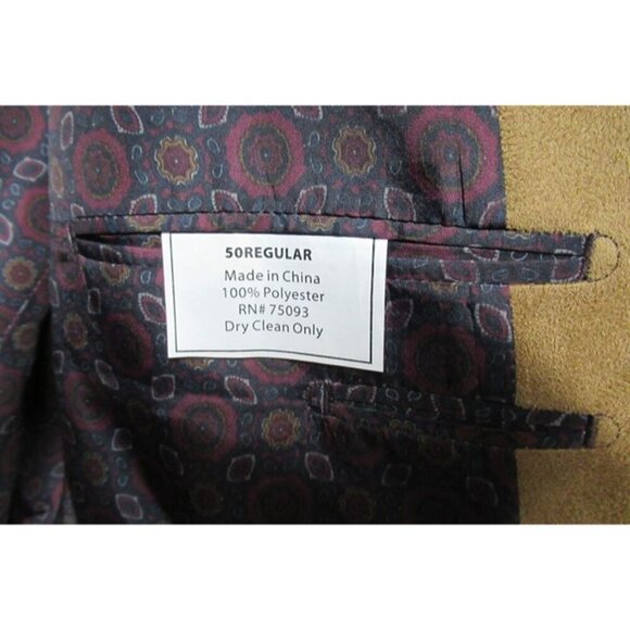 Linea Uomo Lined Blazer Premium Suede Sport Coat Patch Elbow Grandpa Tan Men 50R - Picture 6 of 12